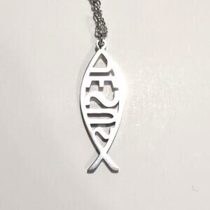 Stainless Steel Jesus Christ Fish Necklace Christian Christmas Birthday Gift New